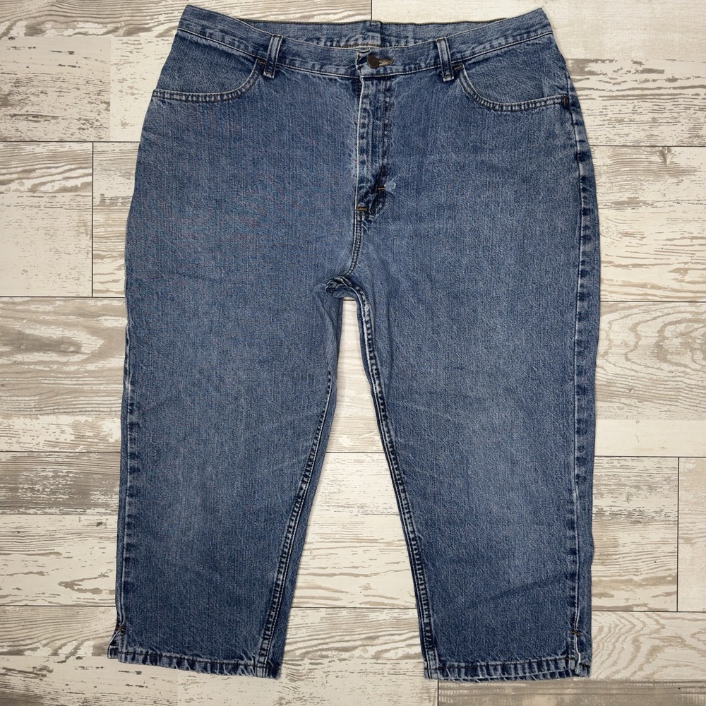 Riders by Lee Womens Capri Jeans 36x20 Blue Denim Mid Rise Cropped